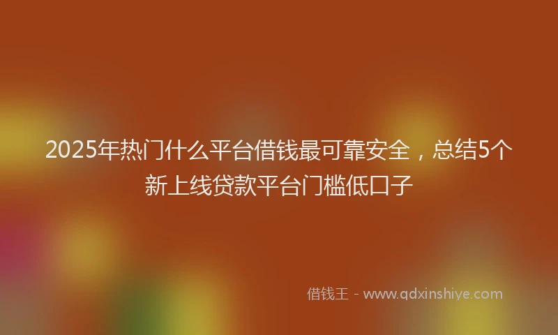 2025年热门什么平台借钱最可靠安全，总结5个新上线贷款平台门槛低口子