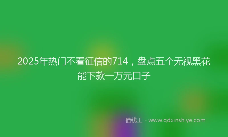 2025年热门不看征信的714，盘点五个无视黑花能下款一万元口子