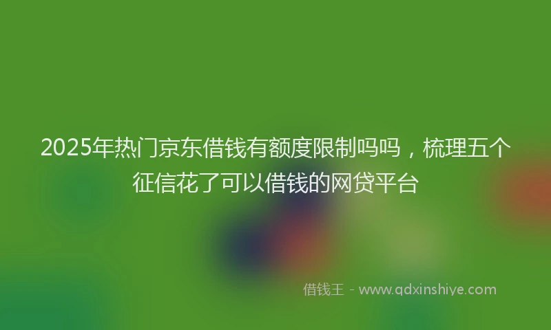 2025年热门京东借钱有额度限制吗吗，梳理五个征信花了可以借钱的网贷平台