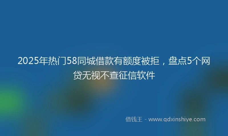 2025年热门58同城借款有额度被拒，盘点5个网贷无视不查征信软件