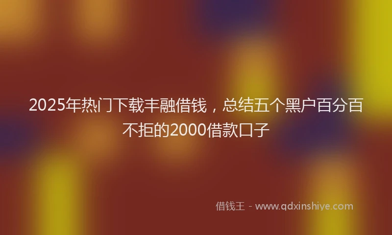 2025年热门下载丰融借钱，总结五个黑户百分百不拒的2000借款口子