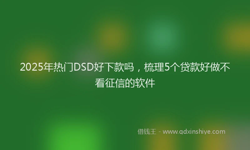2025年热门DSD好下款吗，梳理5个贷款好做不看征信的软件