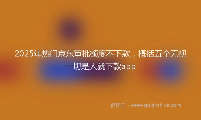 2025年热门京东审批额度不下款，概括五个无视一切是人就下款app
