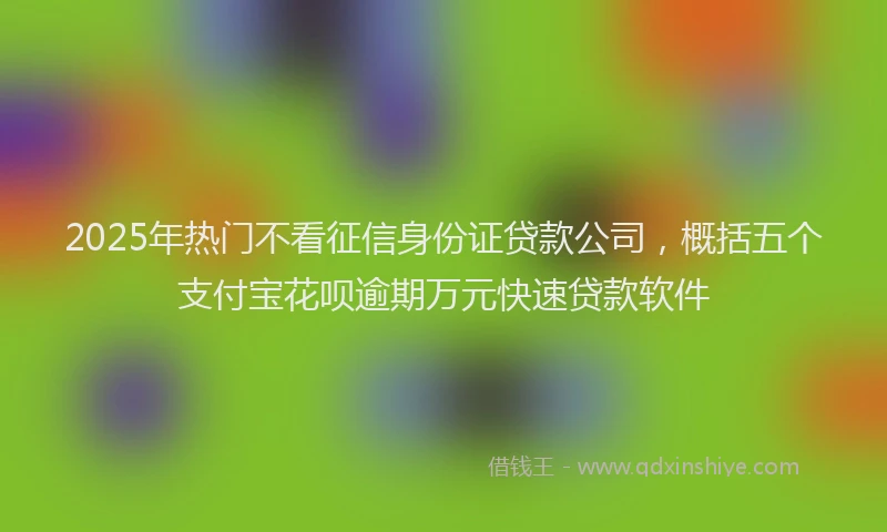 2025年热门不看征信身份证贷款公司，概括五个支付宝花呗逾期万元快速贷款软件