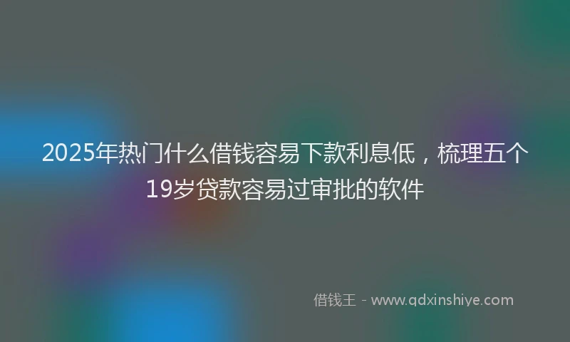 2025年热门什么借钱容易下款利息低，梳理五个19岁贷款容易过审批的软件