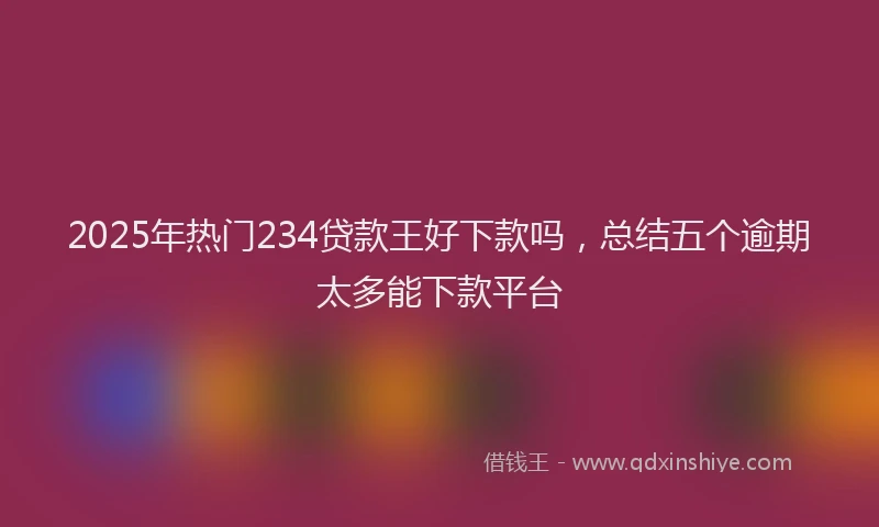 2025年热门234贷款王好下款吗，总结五个逾期太多能下款平台