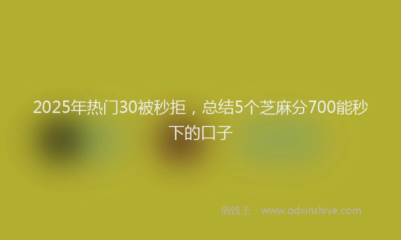 2025年热门30被秒拒，总结5个芝麻分700能秒下的口子