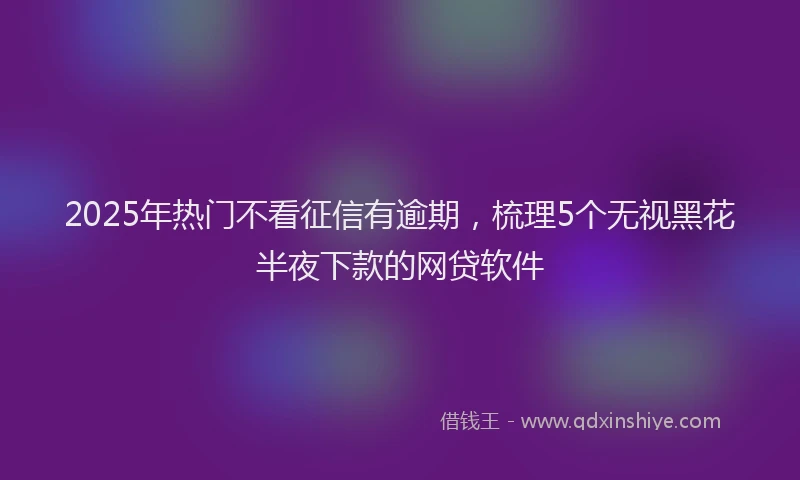 2025年热门不看征信有逾期，梳理5个无视黑花半夜下款的网贷软件