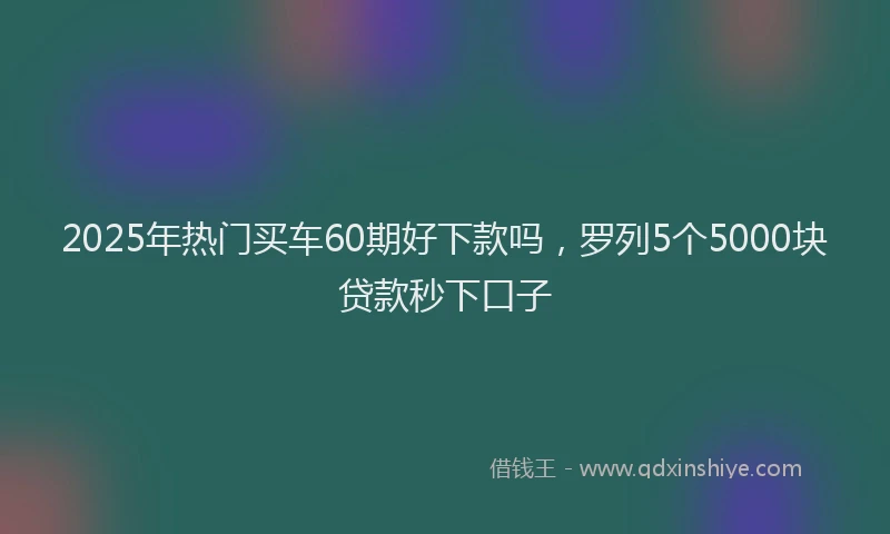 2025年热门买车60期好下款吗，罗列5个5000块贷款秒下口子