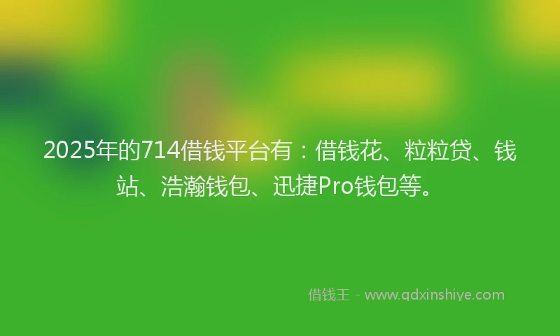 2025年的714借钱平台有：借钱花、粒粒贷、钱站、浩瀚钱包、迅捷Pro钱包等。