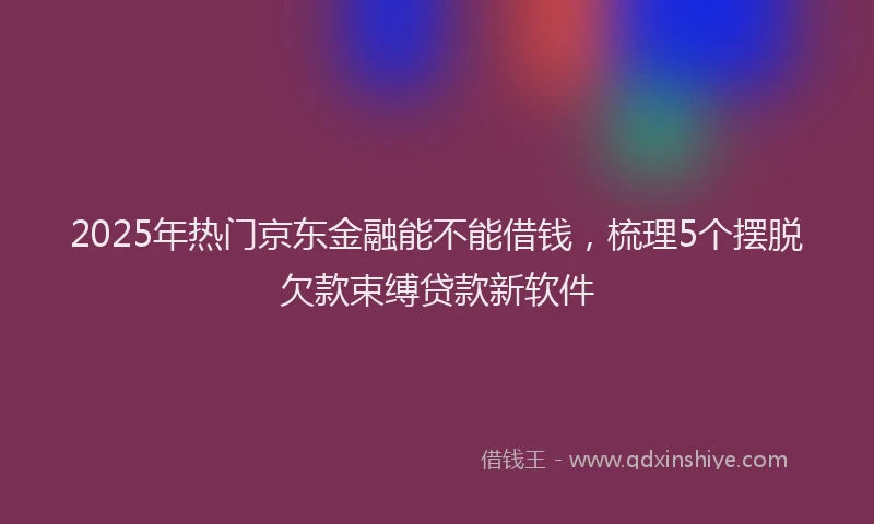 2025年热门京东金融能不能借钱，梳理5个摆脱欠款束缚贷款新软件