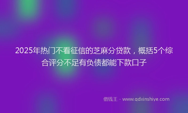 2025年热门不看征信的芝麻分贷款，概括5个综合评分不足有负债都能下款口子
