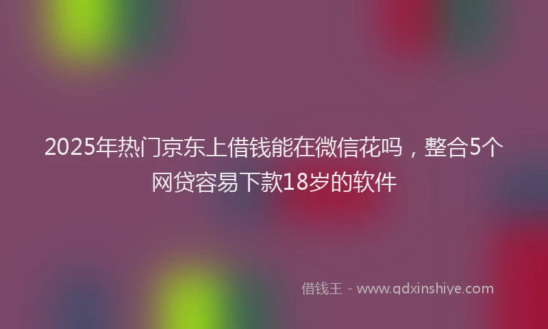 2025年热门京东上借钱能在微信花吗，整合5个网贷容易下款18岁的软件