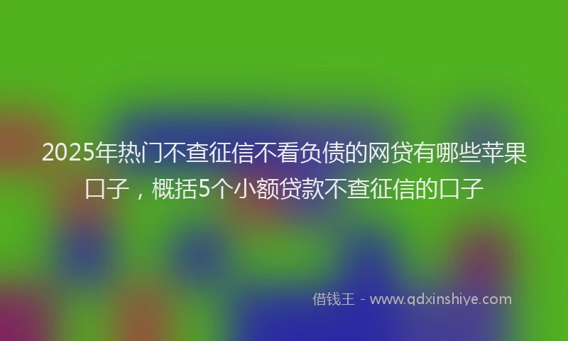 2025年热门不查征信不看负债的网贷有哪些苹果口子，概括5个小额贷款不查征信的口子