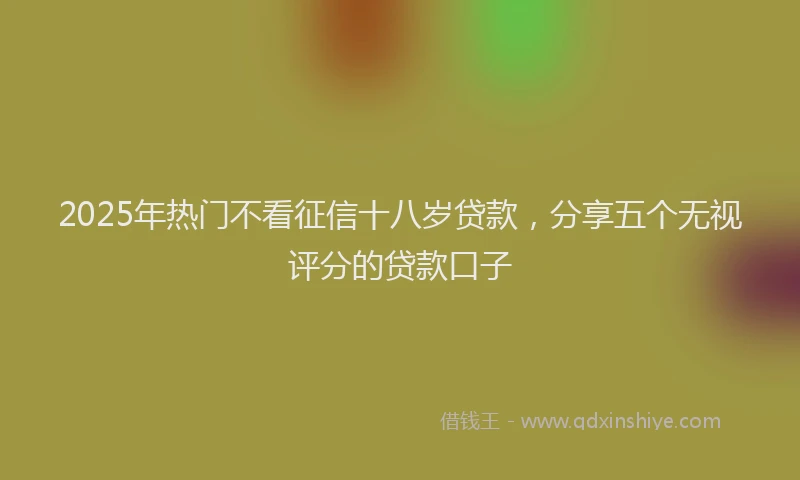 2025年热门不看征信十八岁贷款，分享五个无视评分的贷款口子