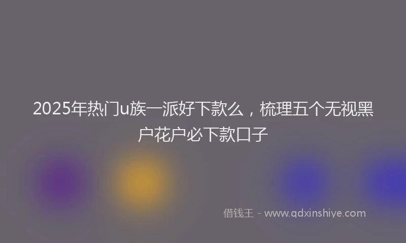 2025年热门u族一派好下款么，梳理五个无视黑户花户必下款口子