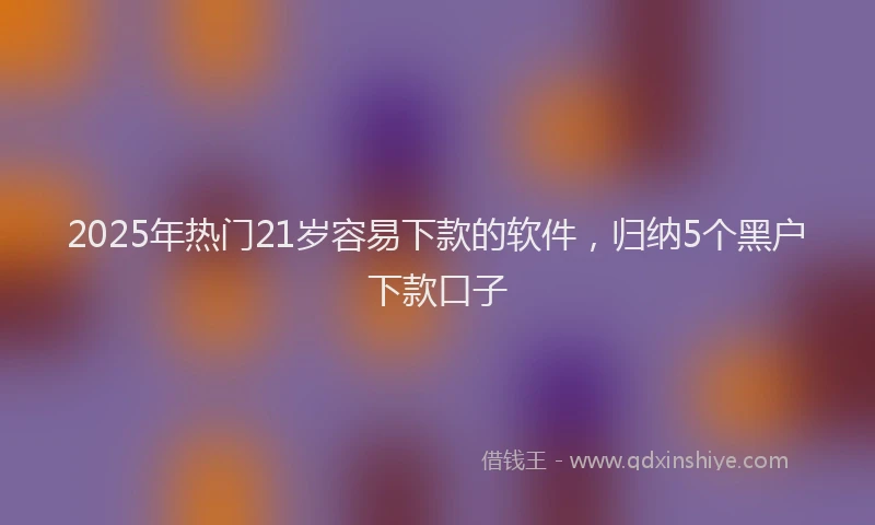 2025年热门21岁容易下款的软件，归纳5个黑户下款口子