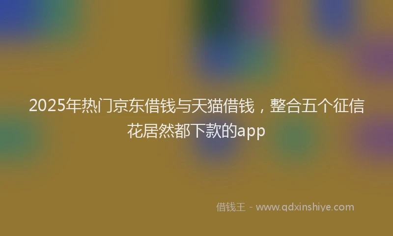 2025年热门京东借钱与天猫借钱，整合五个征信花居然都下款的app