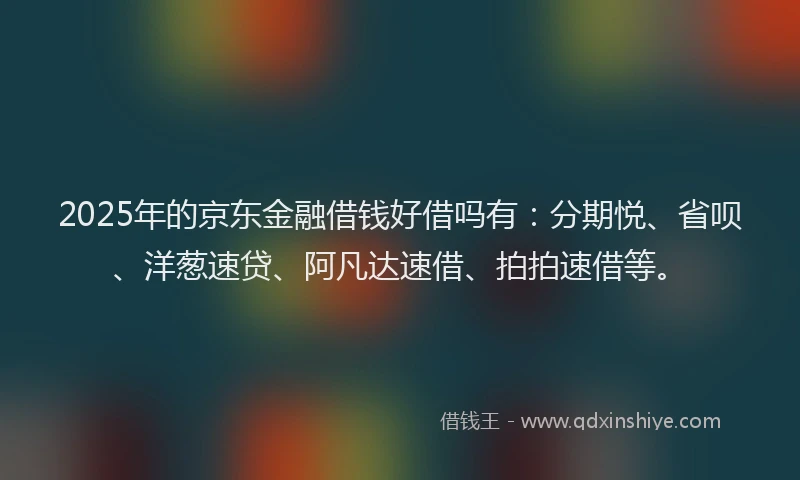 2025年的京东金融借钱好借吗有：分期悦、省呗、洋葱速贷、阿凡达速借、拍拍速借等。
