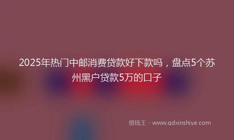 2025年热门中邮消费贷款好下款吗，盘点5个苏州黑户贷款5万的口子