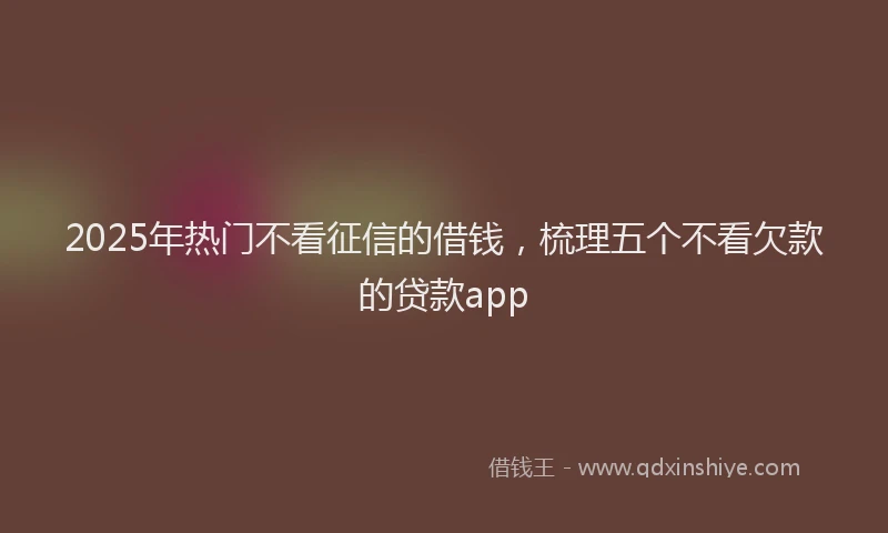 2025年热门不看征信的借钱，梳理五个不看欠款的贷款app