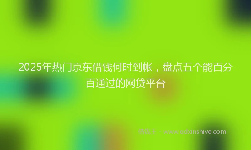 2025年热门京东借钱何时到帐，盘点五个能百分百通过的网贷平台