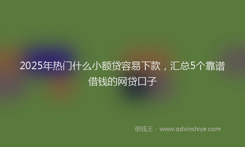 2025年热门什么小额贷容易下款，汇总5个靠谱借钱的网贷口子