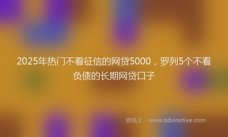 2025年热门不看征信的网贷5000，罗列5个不看负债的长期网贷口子