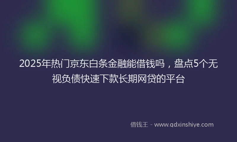2025年热门京东白条金融能借钱吗，盘点5个无视负债快速下款长期网贷的平台