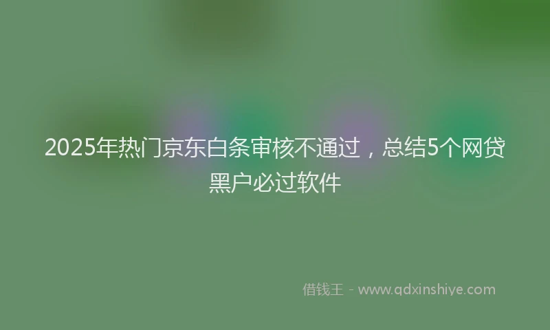 2025年热门京东白条审核不通过，总结5个网贷黑户必过软件