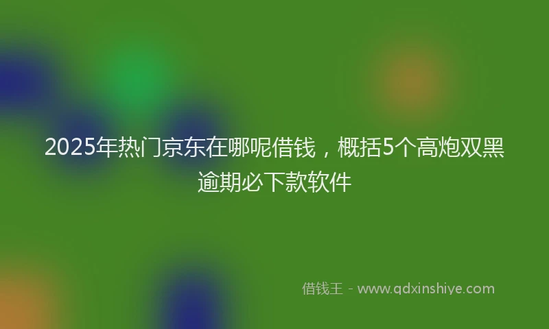 2025年热门京东在哪呢借钱，概括5个高炮双黑逾期必下款软件