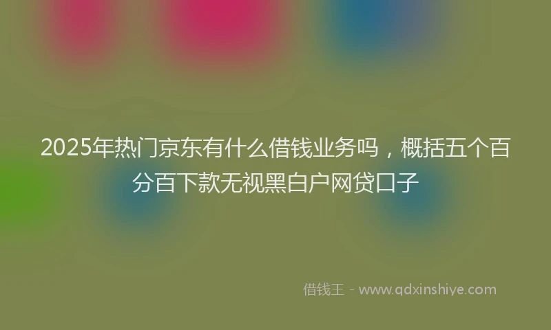 2025年热门京东有什么借钱业务吗，概括五个百分百下款无视黑白户网贷口子
