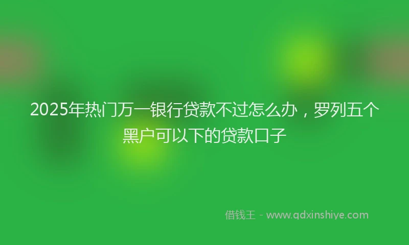 2025年热门万一银行贷款不过怎么办，罗列五个黑户可以下的贷款口子