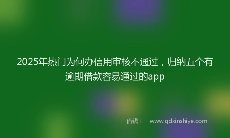 2025年热门为何办信用审核不通过，归纳五个有逾期借款容易通过的app