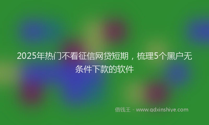 2025年热门不看征信网贷短期，梳理5个黑户无条件下款的软件