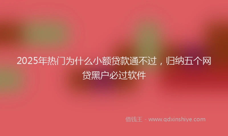 2025年热门为什么小额贷款通不过，归纳五个网贷黑户必过软件