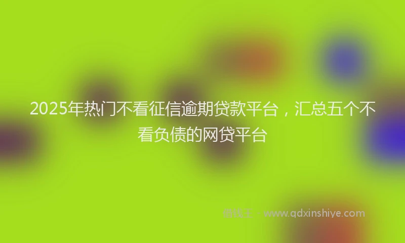 2025年热门不看征信逾期贷款平台，汇总五个不看负债的网贷平台