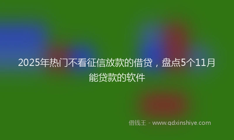 2025年热门不看征信放款的借贷，盘点5个11月能贷款的软件