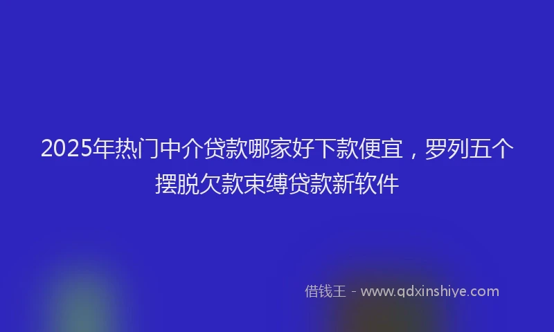 2025年热门中介贷款哪家好下款便宜，罗列五个摆脱欠款束缚贷款新软件