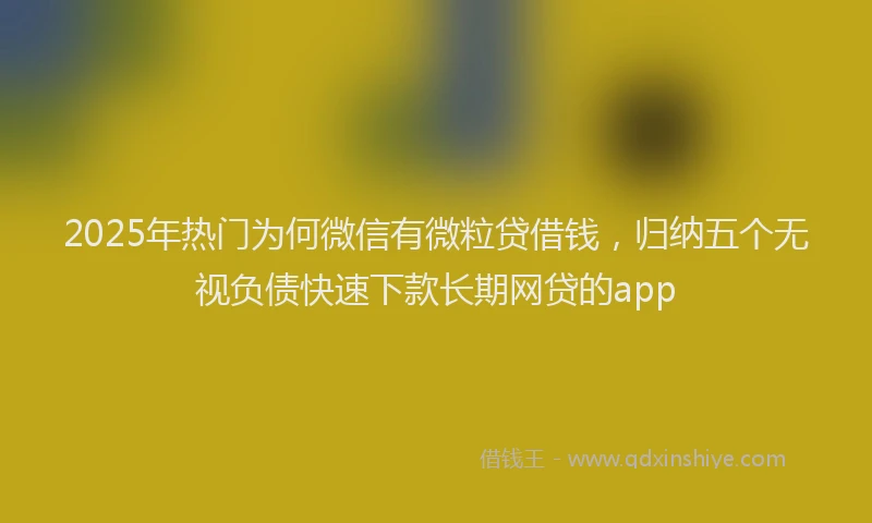 2025年热门为何微信有微粒贷借钱，归纳五个无视负债快速下款长期网贷的app