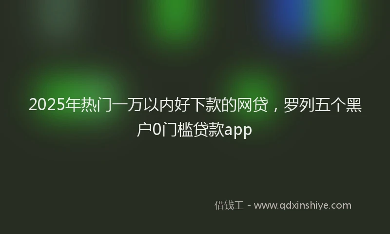 2025年热门一万以内好下款的网贷，罗列五个黑户0门槛贷款app