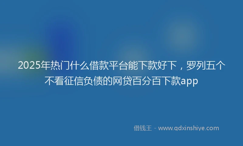 2025年热门什么借款平台能下款好下，罗列五个不看征信负债的网贷百分百下款app