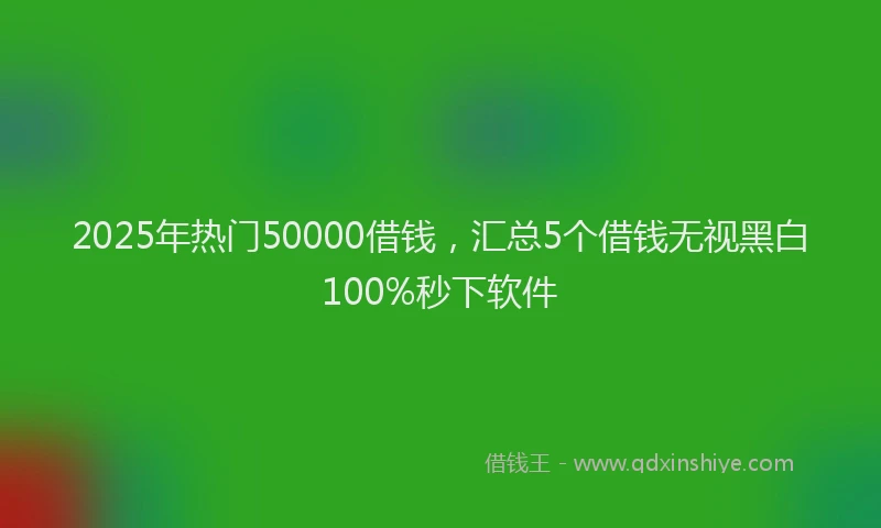 2025年热门50000借钱，汇总5个借钱无视黑白100%秒下软件
