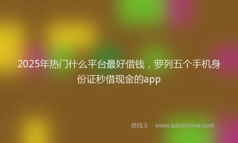 2025年热门什么平台最好借钱，罗列五个手机身份证秒借现金的app
