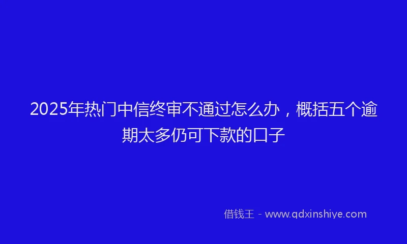 2025年热门中信终审不通过怎么办，概括五个逾期太多仍可下款的口子