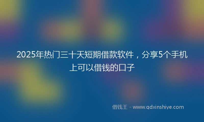 2025年热门三十天短期借款软件，分享5个手机上可以借钱的口子
