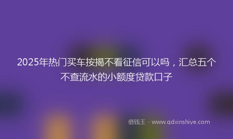 2025年热门买车按揭不看征信可以吗，汇总五个不查流水的小额度贷款口子