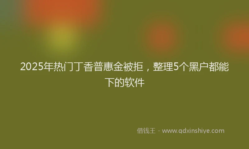 2025年热门丁香普惠金被拒，整理5个黑户都能下的软件