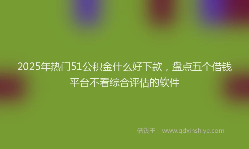 2025年热门51公积金什么好下款，盘点五个借钱平台不看综合评估的软件
