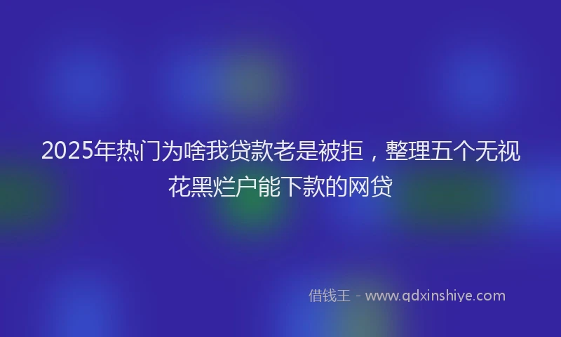 2025年热门为啥我贷款老是被拒，整理五个无视花黑烂户能下款的网贷